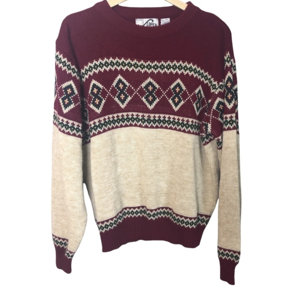 Vintage Steep Slopes ski sweater diamond pattern winter vacay ski vacati…